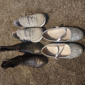 Silver Glitter Mary Jane Kids Shoes